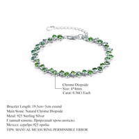 F0062B Respect Personnalisé Argent Sterling 925 Grenat Topaze Bleue Suisse Améthyste Citrine Chrome Diopside Pierre Naturelle Femmes Bracelets