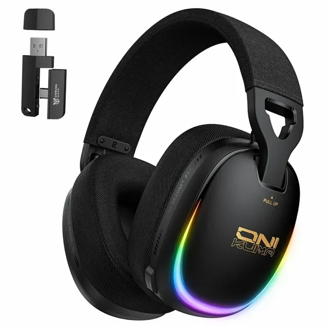 ONIKUMA GT805 4-Mode Ultra-Low Latency Long Battery Life Wireless Gaming Headset with Rotatable Microphone for PC Laptop PS5