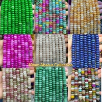 Manik-manik Batu Alam Bentuk Rondelle & Abacus 6x10mm Campuran Warna, Manik-manik Lepas untuk Pembuatan Perhiasan DIY, Gelang, Kalung, Aksesoris