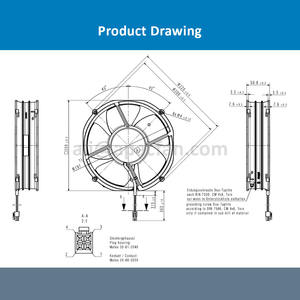 Ventilador de Refrigeración de CC de 24 V CC, 36 W, 1540 mA, 4250 RPM, 800 m3/h, para Gabinete de Inversor OEM, Axial, 2214F-2TDHOU-754, 200*200*51 mm - Product Image 4