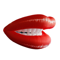 Accessoires de fond de scène modèle de forme de lèvres de baiser gonflable géant rouge sexy