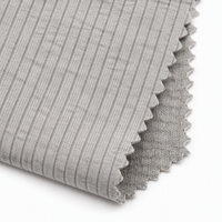Tissu en maille côtelée rayée teinte en fil 4x2, 95% Rayonne 5% Spandex, 135cm, 270gsm, Élastique, Respirant, Anti-rétrécissement, Absorption d'humidité