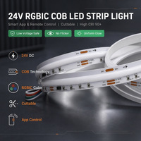 Bande LED COB RGBIC DC12V 24V 576 LED 720 LED, Contrôle Intelligent par Application, Haute IRC 90, Coupeur à Froid, pour Décoration Maison, Bar, Fête