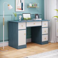 Bureau d'ordinateur en bois moderne et simple pour étudiant avec tiroirs