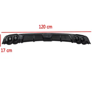 Offre Spéciale – Diffuseur de pare-chocs arrière universel pour voiture, en ABS noir et argent, avec embout d'échappement, <span class=keywords><strong>pièces</strong></span> de <span class=keywords><strong>carrosserie</strong></span> pour voitures - Product Image 4