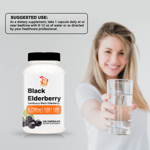 Capsules de sureau noir à marque privée OEM pour le bien-être général et le soutien immunitaire, 575 mg, complément alimentaire à base de sureau - Product Image 6
