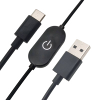 Câble Usb 1m mâle à femelle avec interrupteur marche/arrêt Pull Push Euro Cord in Line Dimmer Controller Power Usb On/Off Switch Cable
