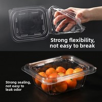 BPA-vrije, gepersonaliseerde, grote PET-voedselcontainer, luchtdicht, stapelbaar, voor fruit, salade, koude gerechten, met afsluitbaar deksel