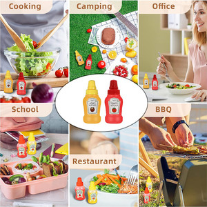 25ml du lịch xách tay mini Ketchup chai cà chua Mayonnaise container mù tạt quả nước sốt nhỏ bóp chai với nắp vòi - Product Image 5