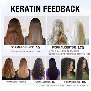 Kit de réparation capillaire professionnel à la kératine organique, traitement lissant brésilien longue durée pour cheveux abîmés et crépus - Product Image 5