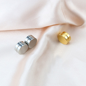 Factory Wholesale Stainless Steel Magnetic Ear Clips Gold <b>Silver</b> Multiple Sizes Sparkling Zirconia <b>Stud</b> <b>Earrings</b> for Women Gifts - Product Image 5