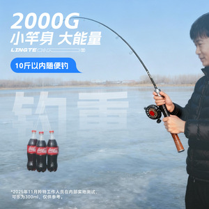 Caña de Pescar en Hielo de 2 Metros, Acción Media Lenta, Guías SIC, para Pesca de Camarones en Lagos - Product Image 2