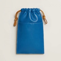 Pochette à lunettes en cuir PU avec logo personnalisé, étui à lunettes de soleil avec cordon de serrage, sac de rangement pour femmes avec sangle
