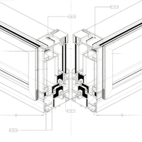 Fenêtre pliante horizontale en polyuréthane FRP, à ouverture latérale gauche-droite, grande ouverture pour projets résidentiels et villas