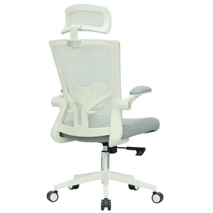 <span class=keywords><strong>Silla</strong></span> de escritorio ergonómica blanca con soporte trasero de malla de alta calidad y cuero sintético <span class=keywords><strong>para</strong></span> trabajo de oficina - Product Image 4