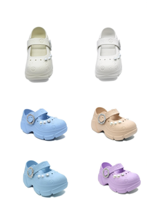 Zoccoli con perle stile Mary Jane, morbidi e leggeri, scarpe estive per donne e ragazze, taglia 20, suola in EVA, tomaia in plastica - Product Image 1