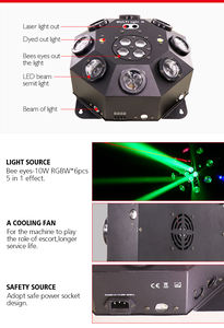 Laser rouge 120W 100Mw + laser vert 50Mw Effets lumineux de scène disco LED pour fête - Product Image 3