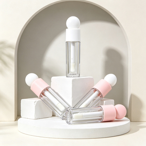 Emballage personnalisé pour gloss à lèvres avec logo, 3,5 g, 5 g, mini tube vide pour gloss à lèvres, conteneur transparent pour gloss à lèvres avec un joli bouchon en forme de cœur - Product Image 5