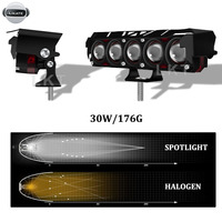 Feux de route LED LKT 5 yeux pour voiture et moto, projecteurs 5smd 30w 12-24v, barre lumineuse de travail LED, puce 3570, feux antibrouillard, accessoires pour voiture et moto