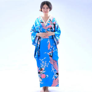 Tendance nationale de la mode femmes Kimono Yukata Sexy avec <span class=keywords><strong>Obi</strong></span> nouveauté robe de soirée japonais Cosplay Costume Floral taille unique - Product Image 3