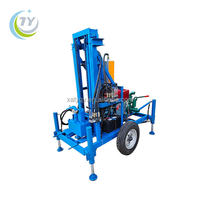 Foreuse hydraulique portable à moteur diesel rotatif 220V, profondeur max. 100m, diamètre de forage 50-200mm pour le forage de puits d'eau