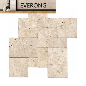 Prix de gros Extérieur dégringolé Beige Français Versailles Terassenplatten Carreaux de pierre de travertin Pavés pour sol de piscine - Product Image 1