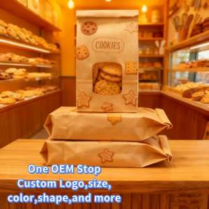 Sacs de boulangerie en papier sulfurisé avec fenêtre, en matériaux recyclés, fermeture à lien métallique pour biscuits, snacks, bonbons et perles - Product Image 5