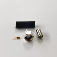 Conector Macho de Crimpado Tipo F Coaxial RF Eléctrico Impermeable de 75 ohmios para Cable RG58, Precio de Fábrica