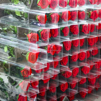 Fournisseur en gros de produits de mariage : Fleur artificielle de qualité supérieure, rose fraîche préservée avec tige dans une boîte ronde en PVC