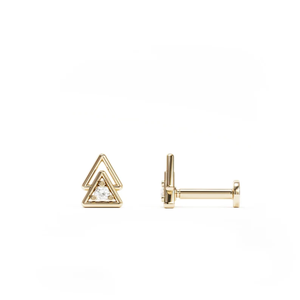 Lotus Wholesale 9k 14k 18k Or massif véritable à filetage interne, Labret Triangle, Clou d'oreille, Bijou de piercing corporel - Product Image 3