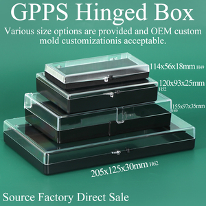 SUNSHING Factory Black Bottom Rigid Plastic Hinged <b>Boxes</b> Acrylic Display Case for Favors Samples Specimens and Mineral Storage - Product Image 1