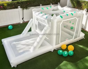 Castillo Inflable con Tobogán para Bodas, Castillo Hinchable Blanco de PVC, Equipo de Juego Suave para Niños, Alquiler para Fiestas - Product Image 3