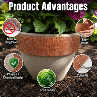 Clôture anti-escargots en fil de cuivre, barrière anti-limaces en maille de cuivre rouge, lutte antiparasitaire facile à installer pour pots de fleurs, jardinières et protection des plantes