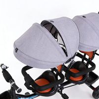Vélo double pour enfants, tricycle jumeau, poussette double pour bébés de 1 à 6 ans avec fonction de direction - Vente en gros usine