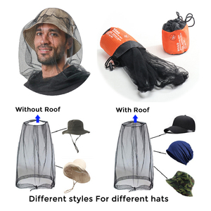 KANGFEI <span class=keywords><strong>Moustiquaire</strong></span> de Tête Portable avec Sac de Rangement, Maille Respirante et Polyester 46x46cm pour Camping en Plein Air et Randonnée - Product Image 3