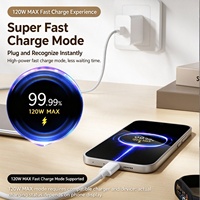 Kabel Charger USB C Super Cepat 120W Termurah, Kabel Data Pengisian Cepat Pintar 6A Tipe-C 3.0 3.1 untuk iPhone Android