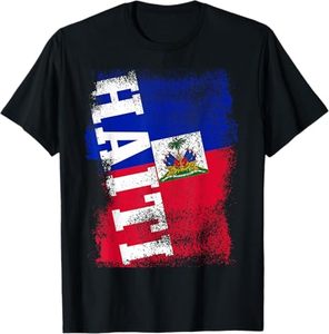 Spedizione Gratuita T-Shirt Souvenir Caraibico con Bandiera Haitiana, T-Shirt Orgoglio Haitiano con Impronta Digitale '<span class=keywords><strong>È</strong></span> nel mio DNA' - Product Image 4