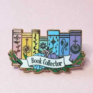 Hard Enamel Badge Book Collector Bookish Lapel Pins Custom Metal New Fashion Cute Personalized Zinc Alloy Free Factory Direct