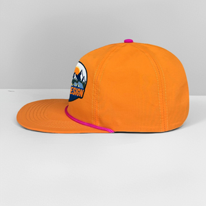 Casquette de baseball Snapback 5 panneaux à visière plate, non structurée, avec logo personnalisé OEM, broderie rétro, style 'Duck Rope', pour le camping et les activités de plein air, modèle 256 Sports - Product Image 5
