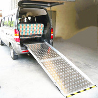 Rampe d'accès pour fauteuil roulant en aluminium, rampes manuelles pliantes pour fourgonnette, minivan, pour personnes handicapées, utilisateurs de fauteuils roulants, capacité de charge 300 kg