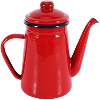 Théière en émail vintage 2L, blanche, faite à la main, avec logo personnalisé, pour café et thé, usage domestique, en métal émaillé, type percolateur