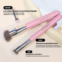Juego de 3 Brochas de Maquillaje Veganas de Lujo para Base y Corrector, con Mango de Madera Rosa, Logotipo Personalizado, Tamaño de Viaje, Venta al Por Mayor