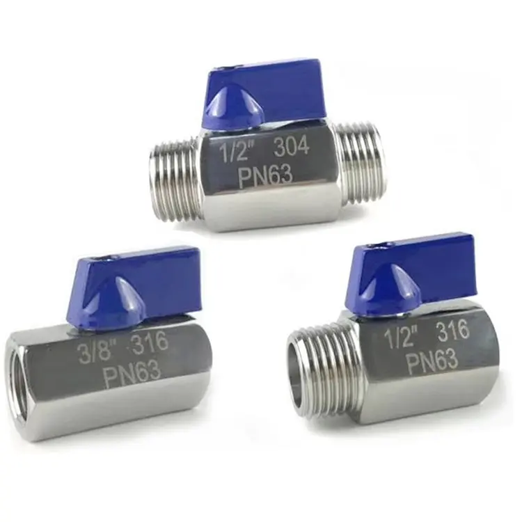ISO9001 factory stainless steel 316 304 m*m brass pex crimp mini ball valve
