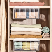 Boîte de rangement en plastique transparent à grilles pour armoire, tiroir, boîte de rangement, organisateur, sous-vêtements, chaussettes, vêtements