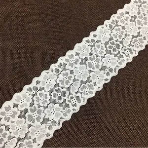 2021 Fujian Supplier 7cm 3" inch stretch nylon spandex lace trim for Sleepwear