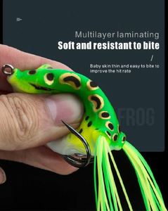 Leurre souple en plastique pour grenouille Flip King, différentes couleurs, pour la pêche au black bass en rivière, Ropelures Jimitu Frog, 65 mm, 11 g, corps creux, Poppin - Product Image 5