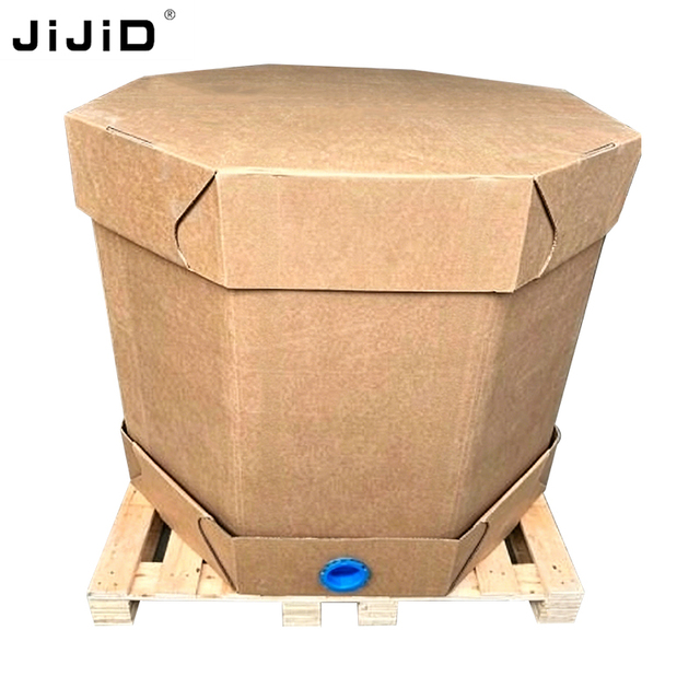 JIJID Foldable 900L Octagonal Paper Box IBC Collapsible Bulk Liquid Container for Drinking Water Chemicals Eco-Friendly
