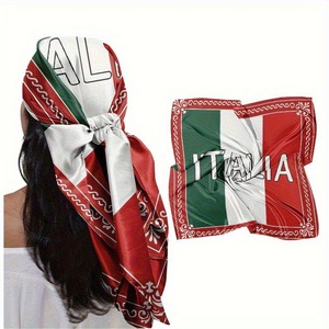 Pafu Foulard Carré Grand Format en Soie Satinée, Motif Drapeau National, pour la Fête de l'Indépendance, Décoration de Célébration Nationale - Product Image 2