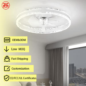 Ventilateur de plafond ultra-fin moderne, design à 7 pales, LED dimmable 3000K-6500K, moteur DC 6 vitesses, télécommande par application - Product Image 1