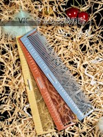 Peigne à dents larges pour cheveux longs Kenwei Professional Salon, pour barbiers et coiffeurs, avec manche en bambou, 19 cm